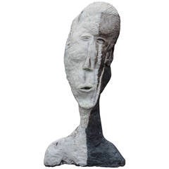 Glazed Ceramic Bust Sculpture by Yonts