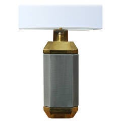 Brushed Steel and Brass Table Lamp by Chapman