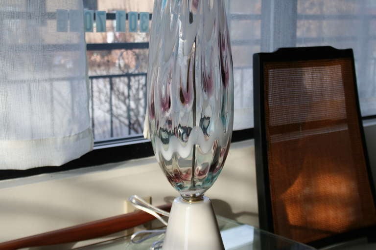 Mid-20th Century A 1950's Clear Murano Table Lamp