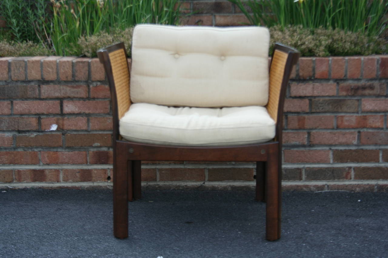 Danish Teak and Cane Armchair by Illum Wikkelso