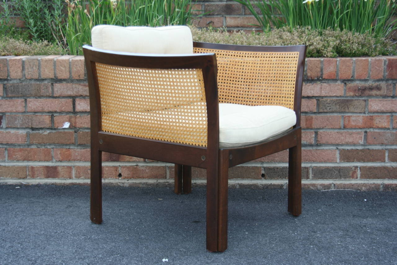 Teak and Cane Armchair by Illum Wikkelso In Good Condition In Asheville, NC