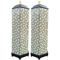 Pair of Japanese Floral Table Lamps