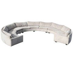 A Semicircle Three Piece Sectional Sofa by Milo Baughman