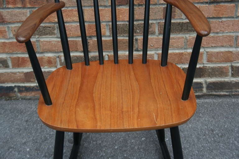 A 1960's Danish Teak Rocker In Good Condition In Asheville, NC