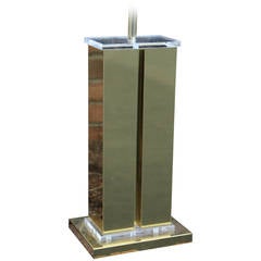 Brass and Acrylic Table Lamp by Fredrick Ramond