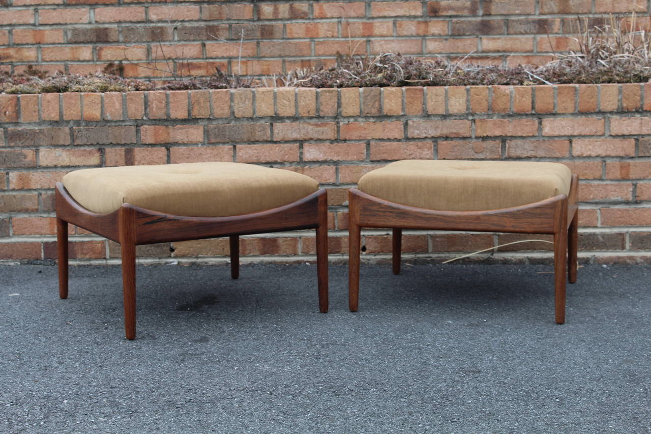 Scandinavian Modern Pair of Rosewood Stools by Kristian Vedel