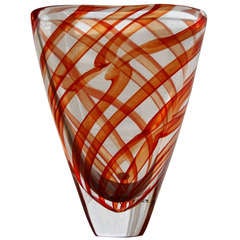 An Oval Ribbon Vase by Seguso