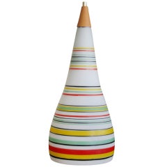 1960's Striped Glass Pendant Lamp