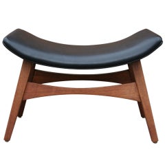 Vintage Modernist Walnut Footstool