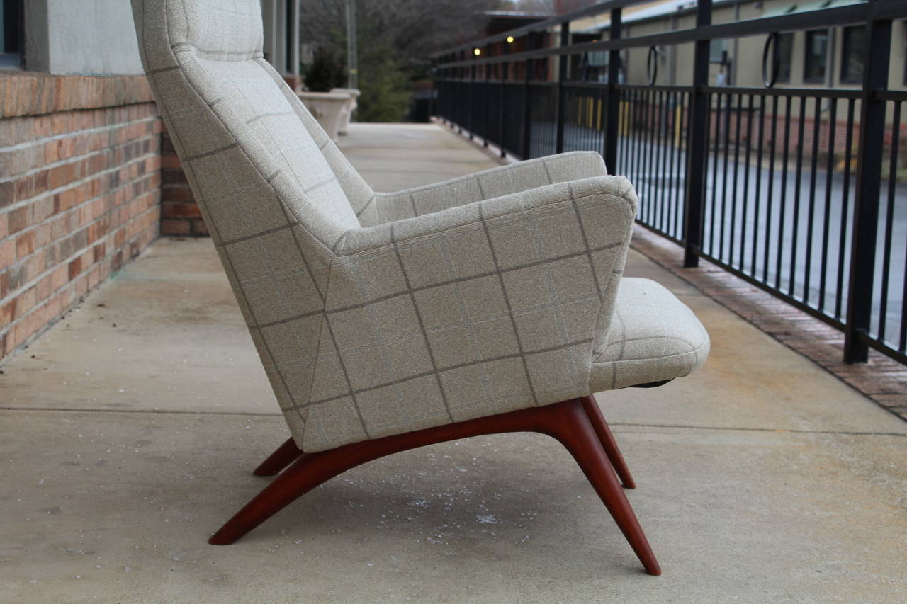 Rare 1960s Scandinavian Teak Lounge Chair In Excellent Condition In Asheville, NC