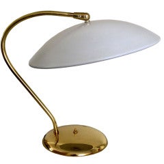 A Brass and Enamel Desk/Table Lamp by Lightolier