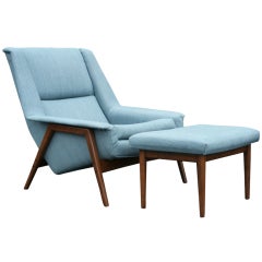 A Lounge Chair 
Ottoman by Folke Ohlsson