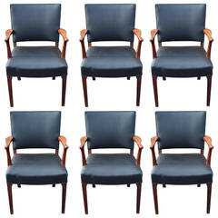 Rare Set of Six Rosewood Armchairs by Ole Wanscher