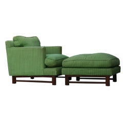 Edward Wormley Mahogany Lounge Chair & Ottoman