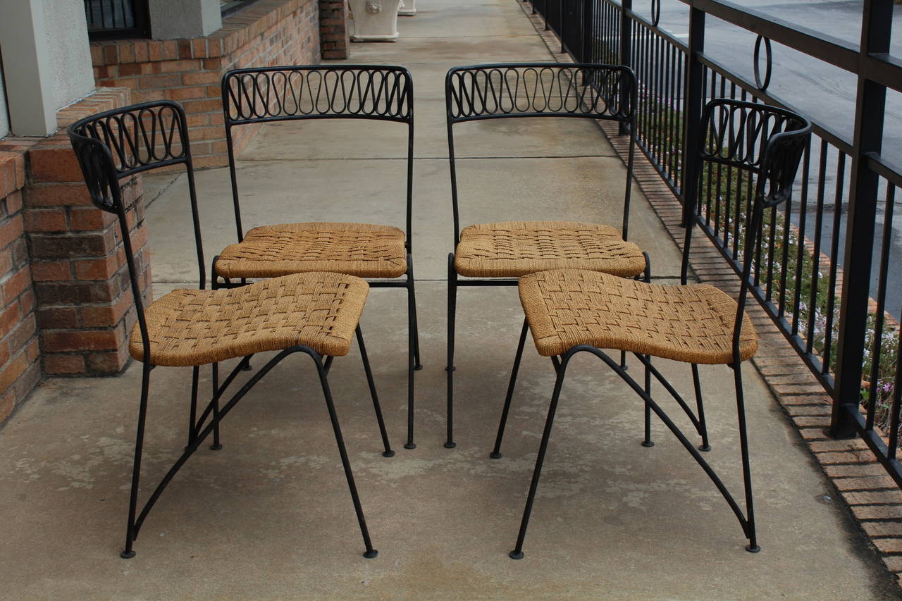 Four Seat Patio Dining Set by Maurizio Tempestini for Salterini In Good Condition In Asheville, NC