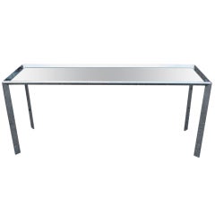 A 1970's Chrome and Mirrored Glass Console Table