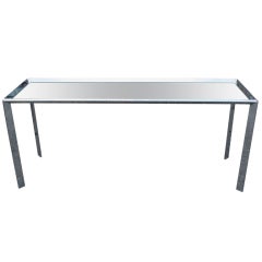 A 1970
s Chrome and Mirrored Glass Console Table