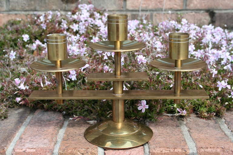 A Danish Brass Candle Holder by Dan Present
