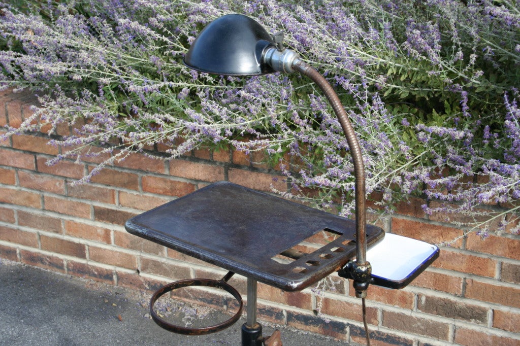 American Vintage Industrial Lamp Table For Sale