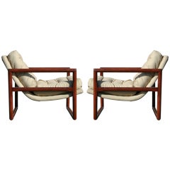 Pair of Scoop Lounge Chairs by Milo Baughman