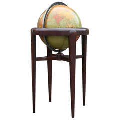 A Vintage Replogle Mahogany Floor Globe