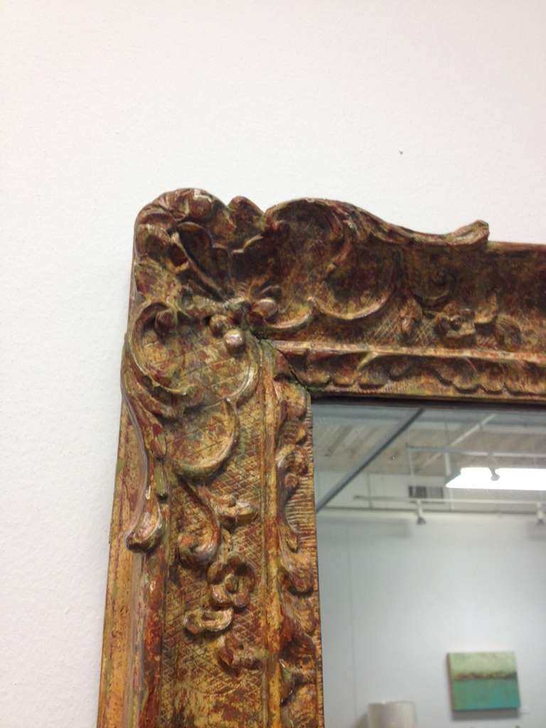 A Mid 20th C. Italian Gilt Carved Wall Mirror In Excellent Condition For Sale In Asheville, NC