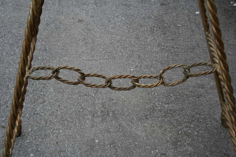 An Impressive Gilt Braided Metal Italian Easel In Good Condition For Sale In Asheville, NC