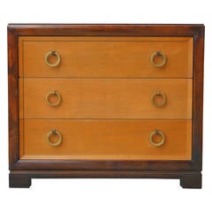 Handsome Brass and Walnut Chest by Kittinger