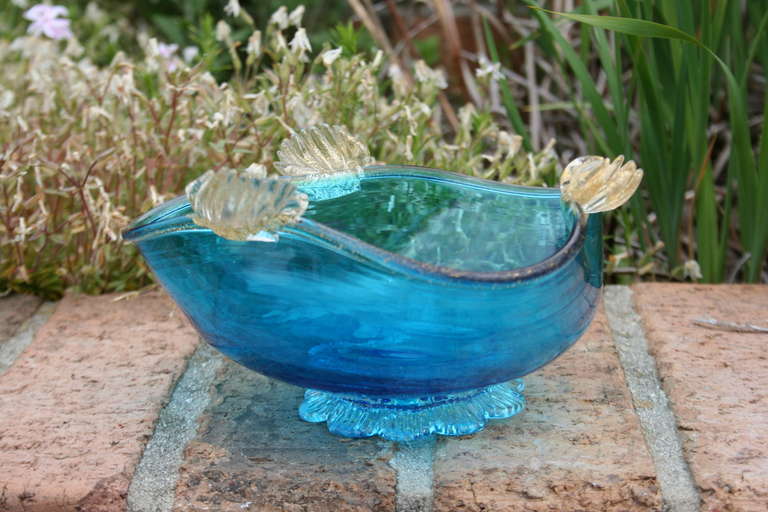 A Wonderful 1950's Gold Leaf Italian Murano Bowl 4