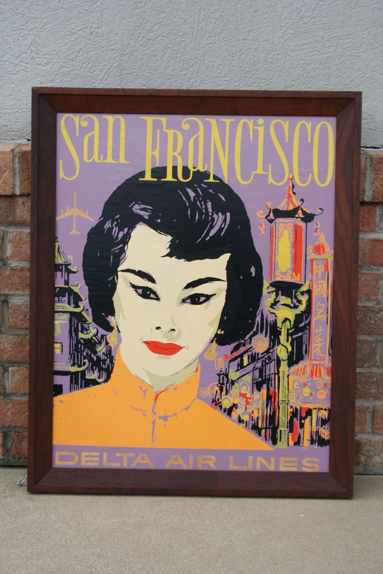 Mid-Century Modern A Vintage San Francisco Travel Poster For Sale