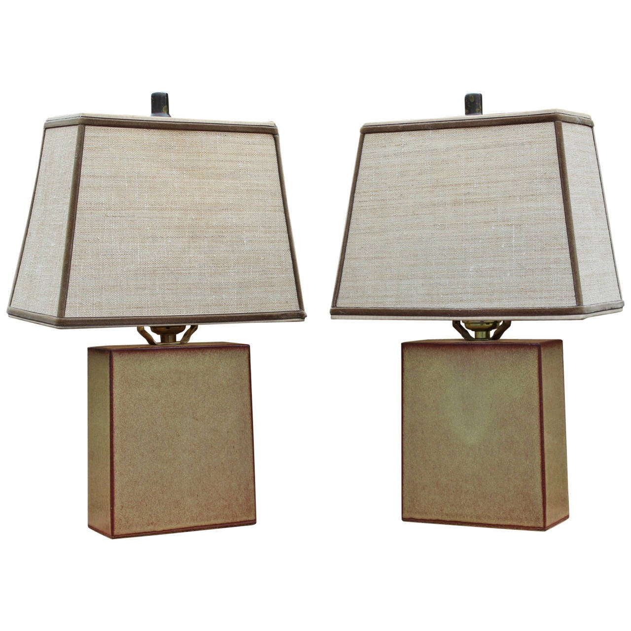 Pair of Petite Ceramic Lamps by Turner For Sale