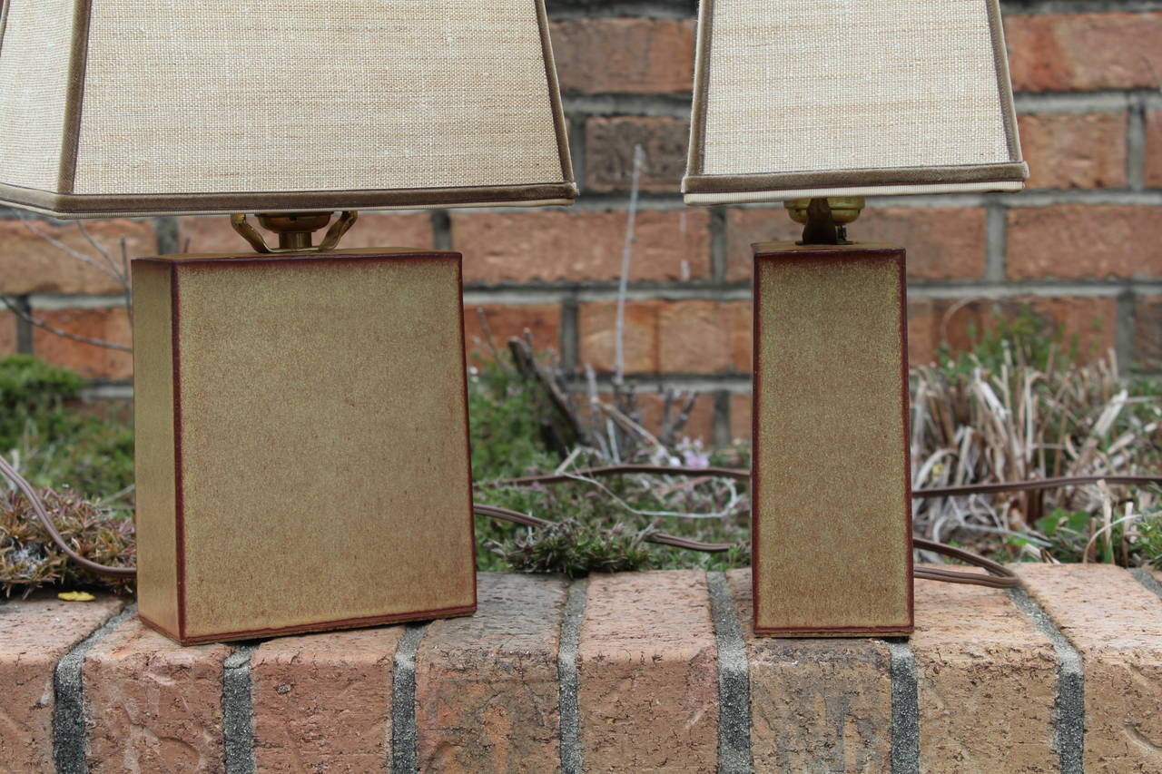 Mid-Century Modern Pair of Petite Ceramic Lamps by Turner For Sale