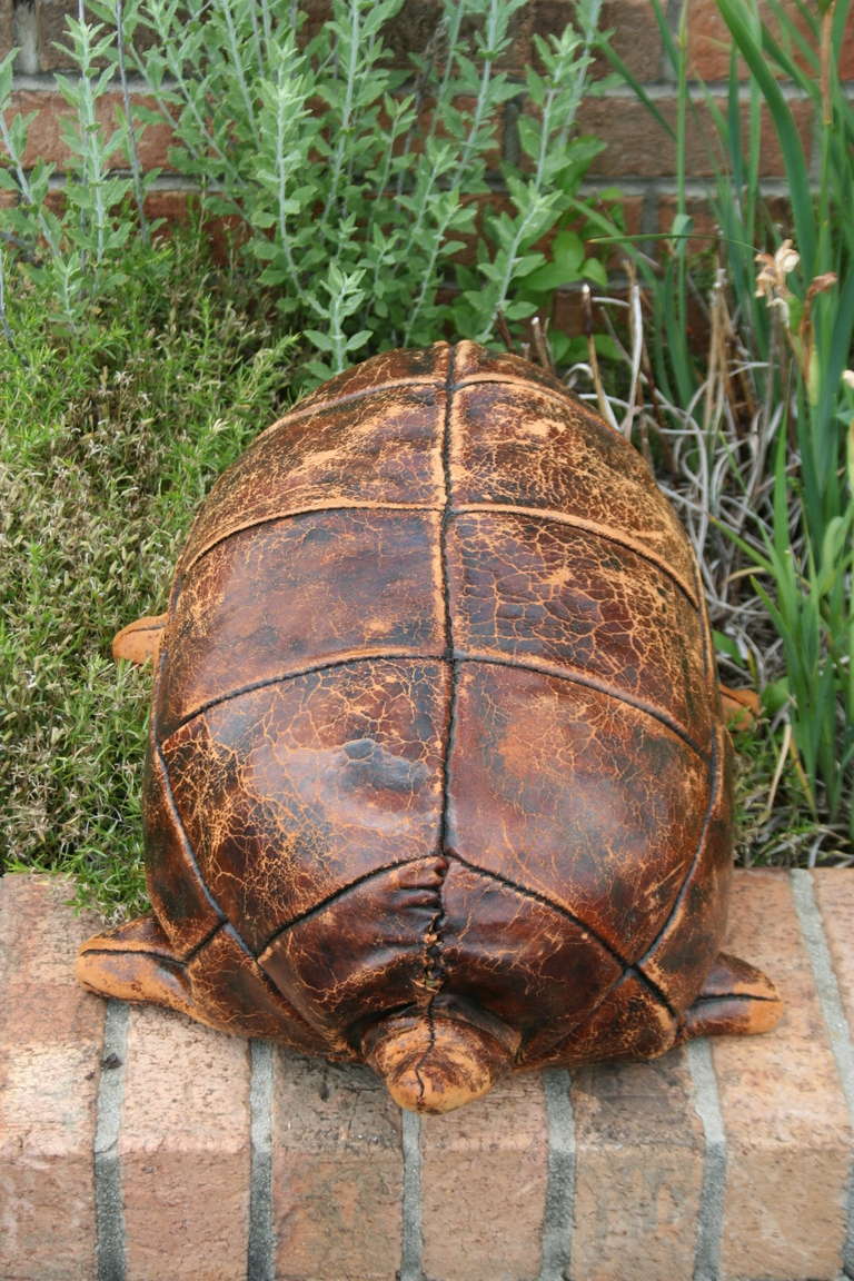 leather turtle ottoman