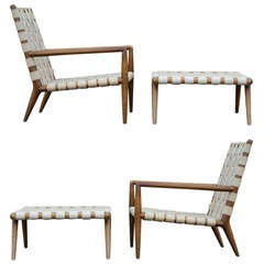 Pair of Lounge Chairs & Stools by T.H. Robsjohn-Gibbings
