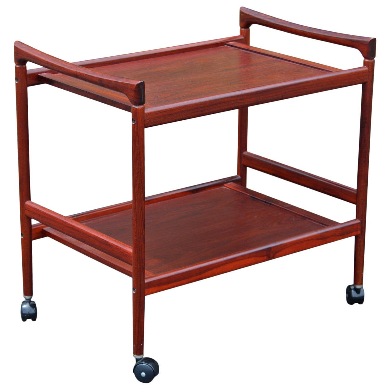 1970s Scandinavian Rosewood Bar or Tea Cart For Sale