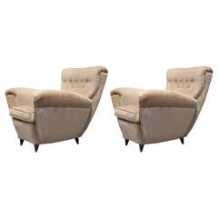 Pair of 1950s Italian Lounge Chairs, Manner of Paolo Buffa