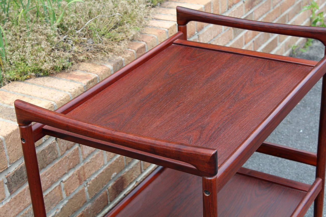 Scandinavian Modern 1970s Scandinavian Rosewood Bar or Tea Cart For Sale