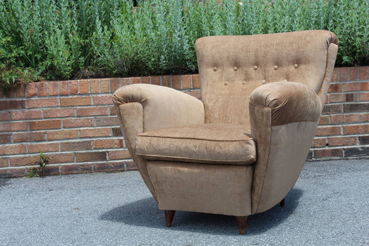 Pair of 1950s Italian Lounge Chairs, Manner of Paolo Buffa