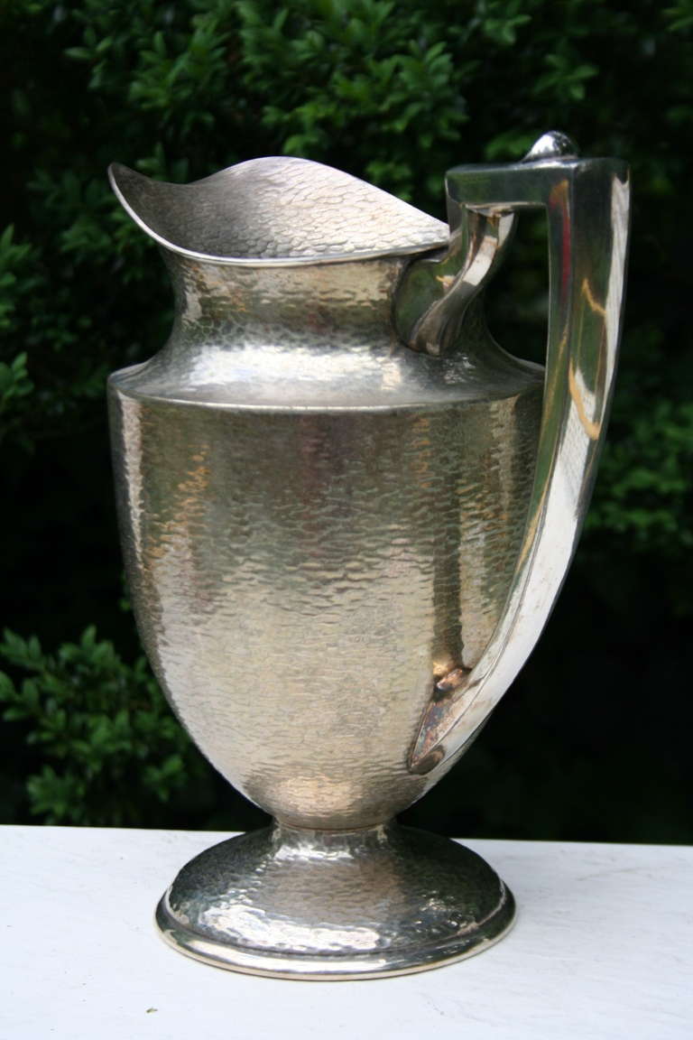 A Silver Plated Pitcher by W.M. Mounts In Excellent Condition In Asheville, NC