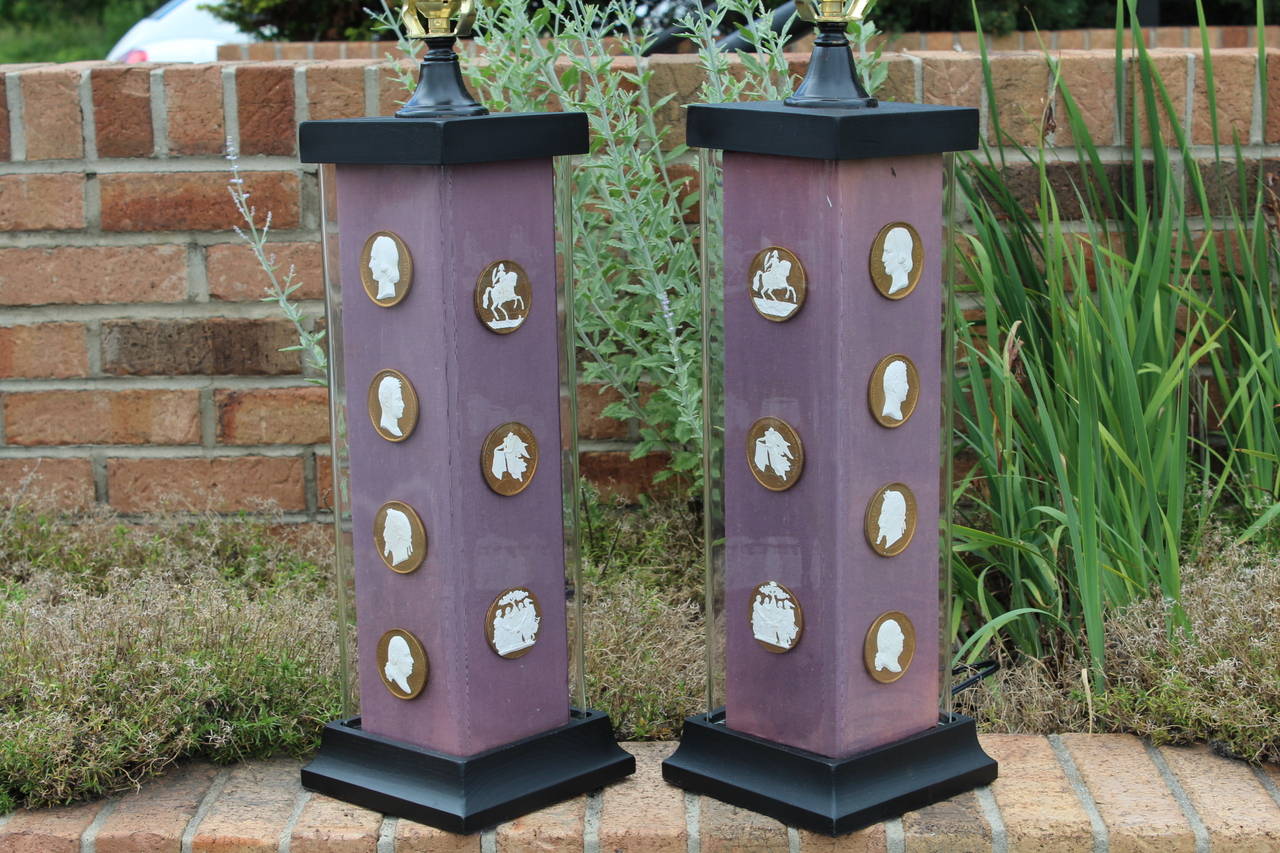 Pair of Italian Glass Table Lamps