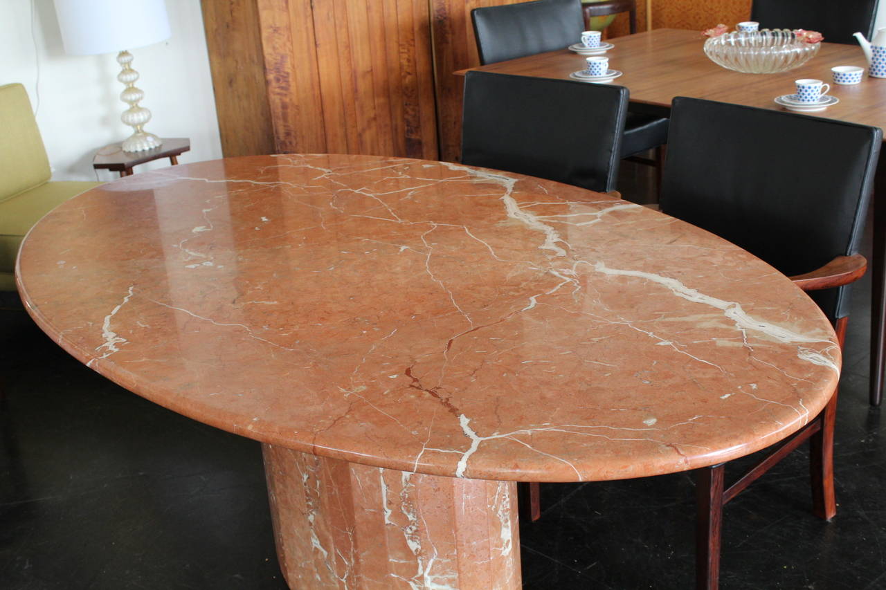 Impressive Italian Marble Dining Table by Ello In Excellent Condition For Sale In Asheville, NC