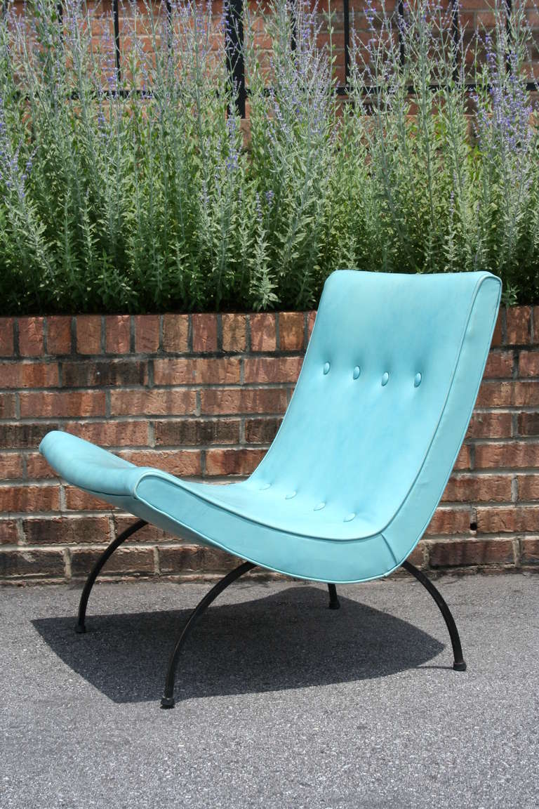 Mid-Century Modern A Wrought Iron Scoop Chair by Milo Baughman