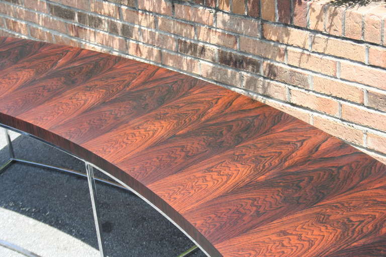 Pair of Rosewood and Chrome Sofa Tables by Milo Baughman 1