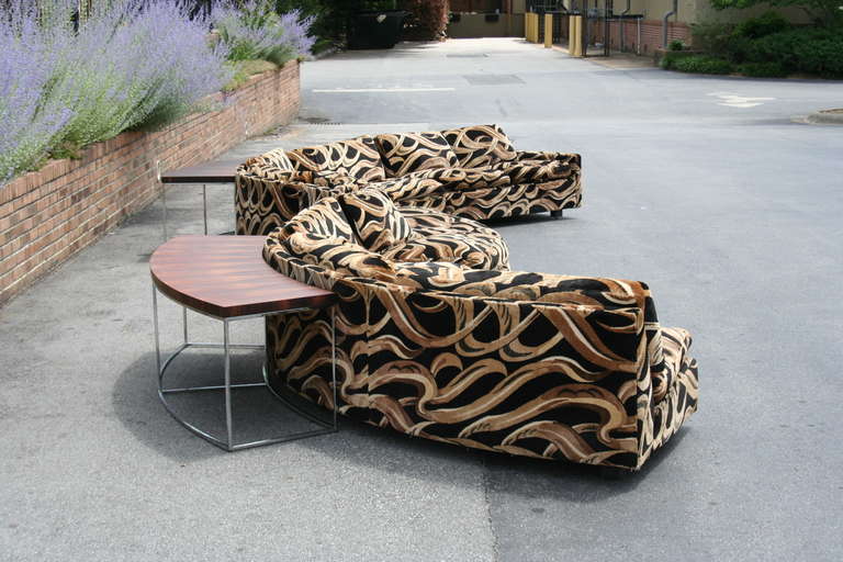 American Custom Serpentine Sectional Sofa by Milo Baughman