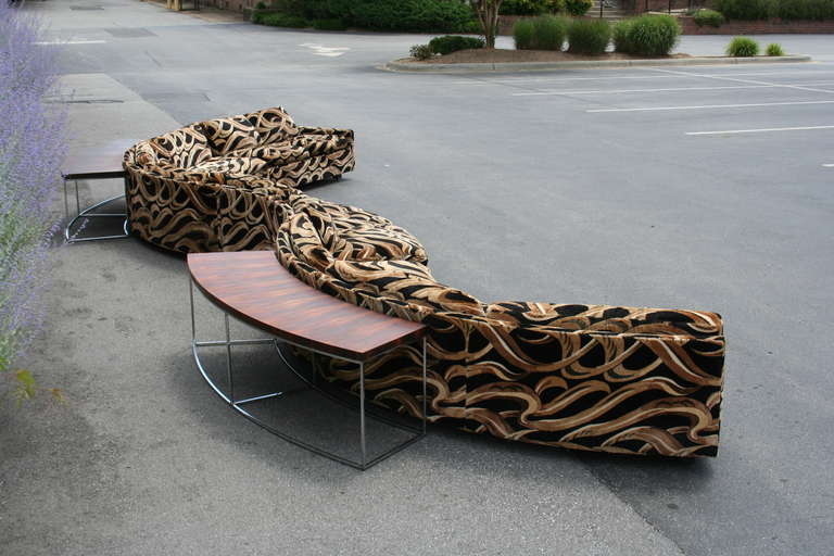 Custom Serpentine Sectional Sofa by Milo Baughman 2