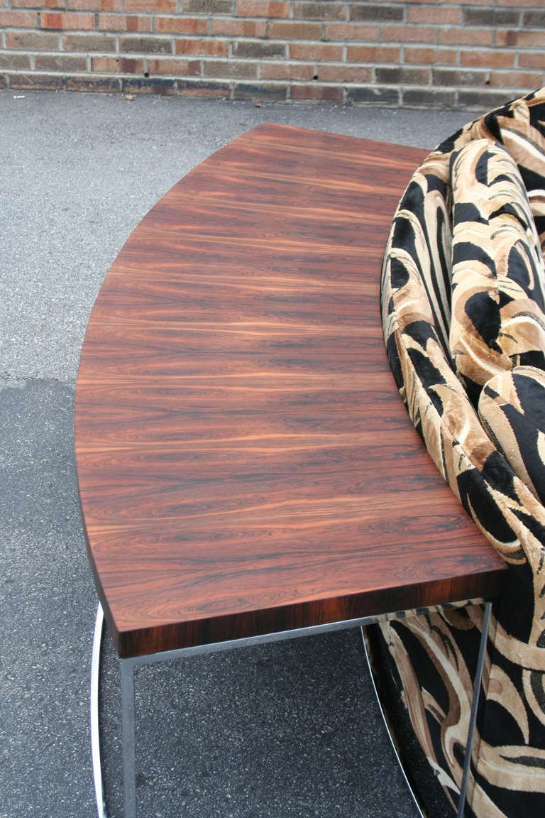 American Pair of Rosewood and Chrome Sofa Tables by Milo Baughman