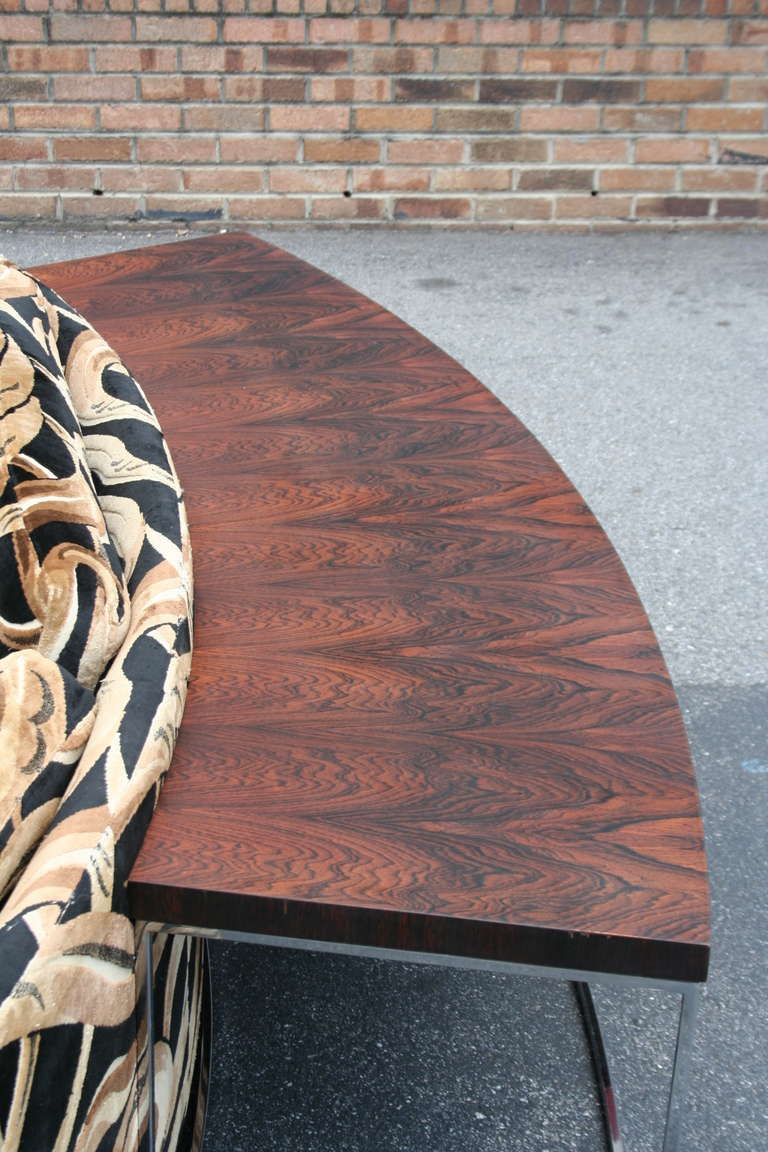 Rosewood Custom Serpentine Sectional Sofa by Milo Baughman