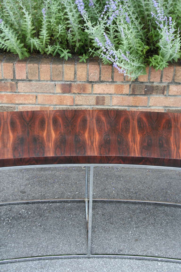 Mid-Century Modern Pair of Rosewood and Chrome Sofa Tables by Milo Baughman