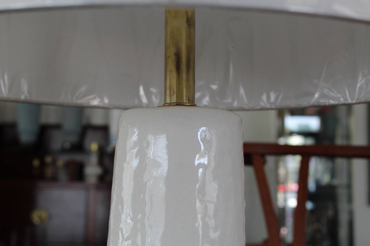 Textured White Ceramic Italian Table Lamp