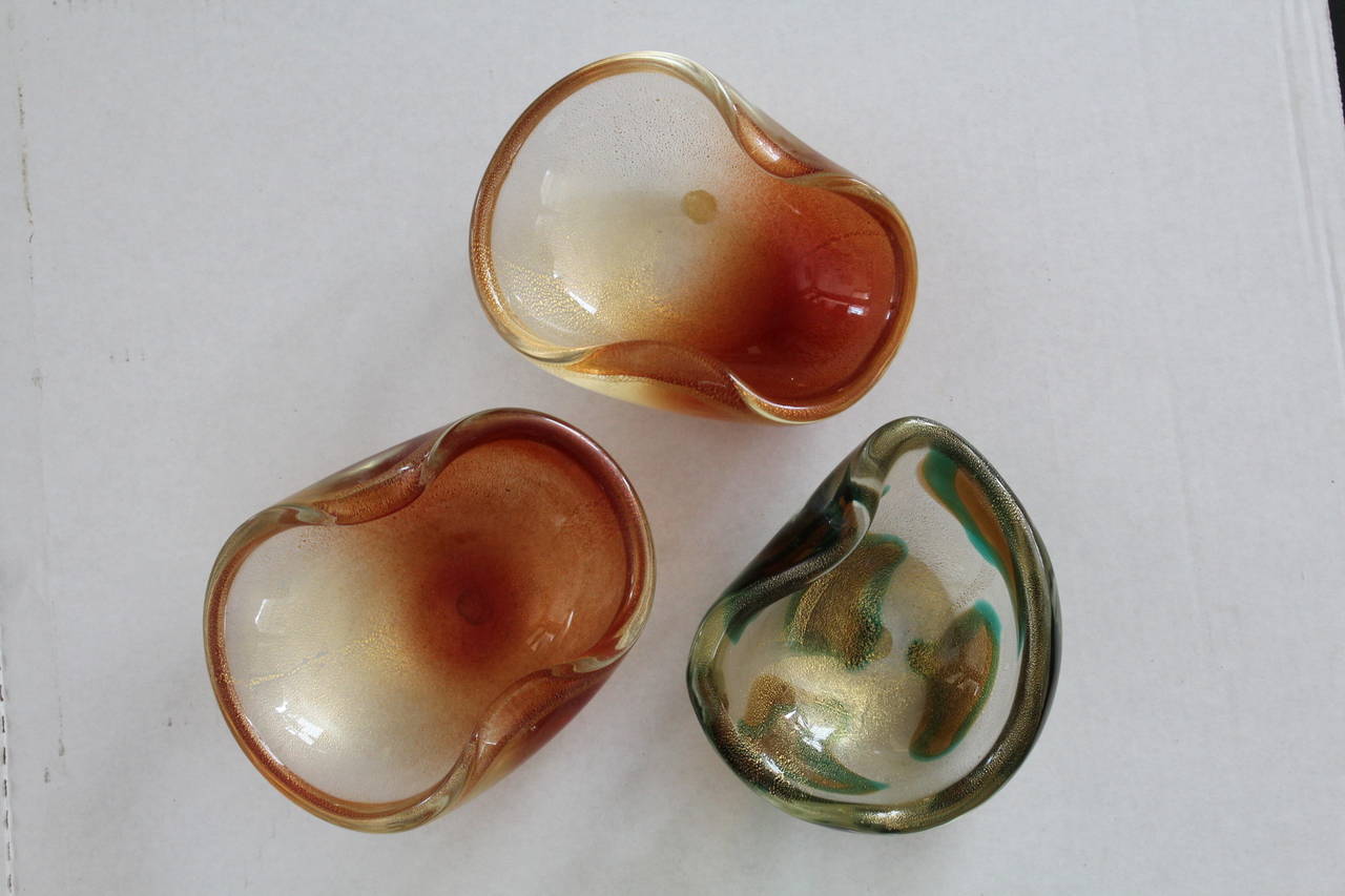 Collection of Three Glass Bowls by Seguso